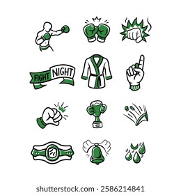 A Set Of Boxing Element Vector Illustration