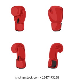 set of boxing gloves element and stock graphic design for sport and club with isolated and different view.