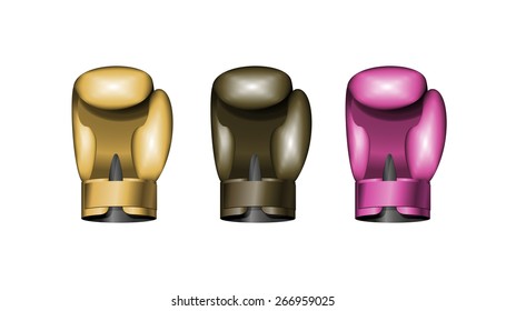 set boxing gloves. Vector illustration. Eps 10