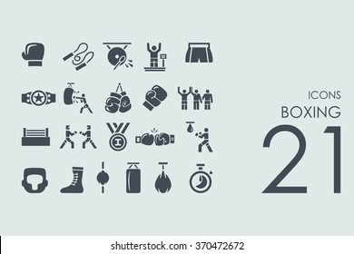 Set of boxing icons
