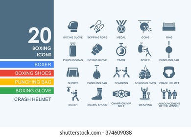 Set of boxing icons