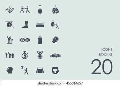 Set of boxing icons