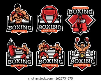 Set of boxing Logo. Boxing logo and badge. Boxing vector illustration