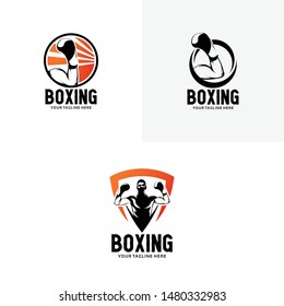 Set of Boxing Logo Design Templates