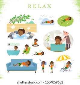 A set of boy about relaxing.There are actions such as vacation and stress relief.It's vector art so it's easy to edit.
