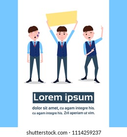 set boy character personage diversity poses male template for design work and animation on white background full length copy space flat person