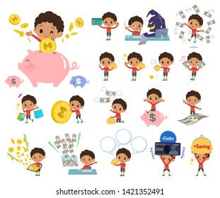 A set of boy with concerning money and economy.There are also actions on success and failure.It's vector art so it's easy to edit.
