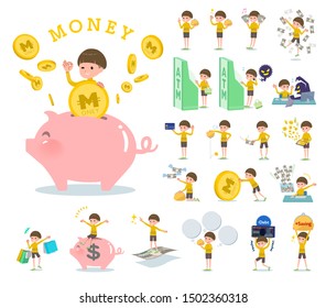 A set of boy with concerning money and economy.There are also actions on success and failure. It's vector art so it's easy to edit.

