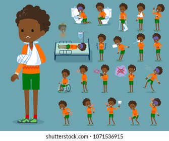 A set of boy with injury and illness.
There are actions that express dependence and death.
It's vector art so it's easy to edit.