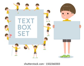 A set of boy with a message board. Since each is divided, you can move it freely.I t's vector art so it's easy to edit.
