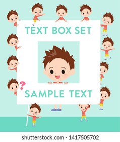 A set of boy with a message board.Since each is divided, you can move it freely.It's vector art so it's easy to edit.
