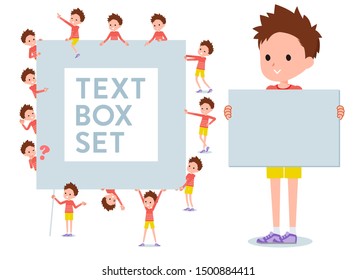 A set of boy with a message board.Since each is divided, you can move it freely.It's vector art so it's easy to edit.