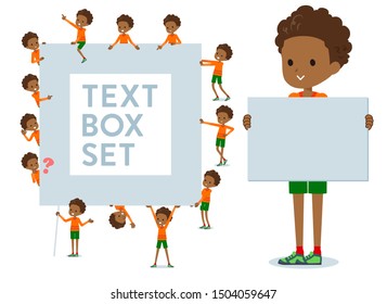 A set of boy with a message board.Since each is divided, you can move it freely.It's vector art so it's easy to edit.
