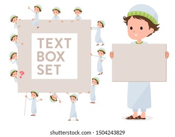 A set of boy with a message board.Since each is divided, you can move it freely.It's vector art so it's easy to edit.
