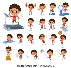 A set of boy on exercise and sports.There are various actions to move the body healthy.It's vector art so it's easy to edit.
