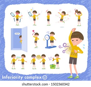 A set of boy on inferiority complex. There are actions suffering from smell and appearance.It's vector art so it's easy to edit.
