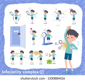 A set of boy on inferiority complex.There are actions suffering from smell and appearance.It's vector art so it's easy to edit.
