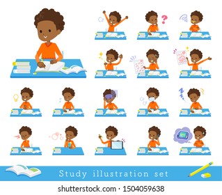 A set of boy on study.There are various emotions and actions.It's vector art so it's easy to edit.
