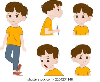 set boy vector little children 