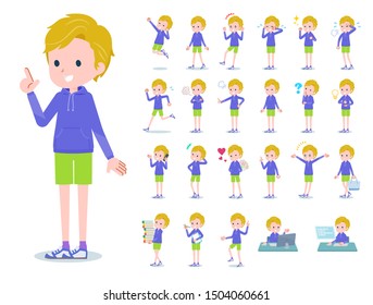A set of boy with who express various emotions.
It's vector art so it's easy to edit.
