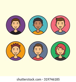 Set of boys avatars