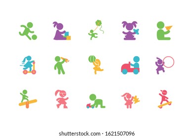 Set of boys and girls avatars design, Kid childhood little people lifestyle casual person cheerful and cute theme Vector illustration
