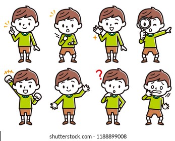 Set of boy's illustration.