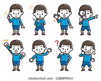 Set of boy's illustration.