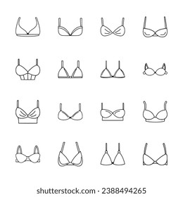 set of bra icon isolated on white