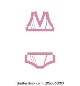 Set of bra and panties, vector icon