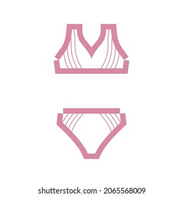 Set of bra and panties, vector icon