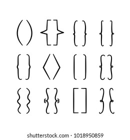 Set of braces or curly brackets icon. Hand drawn elements for your designs.