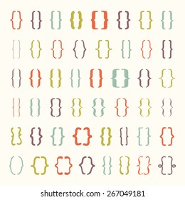 Set of braces or curly brackets icon. Vector illustrator