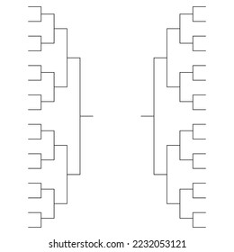 Set of Bracket sport tournament, blank elimination event sign, playoff match vector illustration .