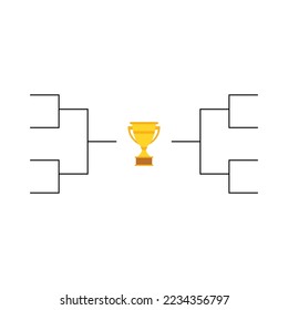 Set of Bracket sport tournament, blank elimination event sign, playoff match vector illustration .