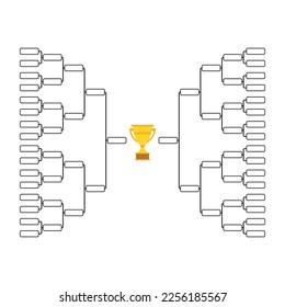 Set of Bracket sport tournament, blank elimination event sign, playoff match vector illustration .