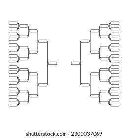 Set of Bracket sport tournament, blank elimination event sign, playoff match vector illustration .
