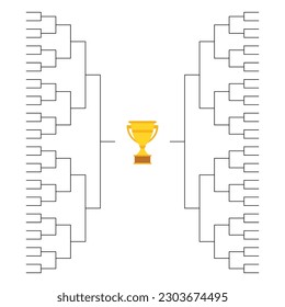 Set of Bracket sport tournament, blank elimination event sign, playoff match vector illustration .