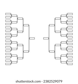 Set of Bracket sport tournament, blank elimination event sign, playoff match vector illustration .