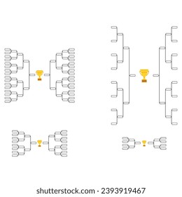 Set of Bracket sport tournament, blank elimination event sign, playoff match vector illustration .