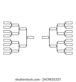 Set of Bracket sport tournament, blank elimination event sign, playoff match vector illustration .