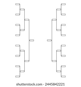 Juego de torneo deportivo de soporte, signo de evento de eliminación en blanco, Ilustración vectorial de partido de playoffs .