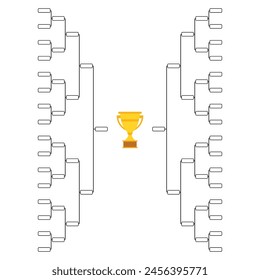 Juego de torneo deportivo de soporte, signo de evento de eliminación en blanco, Ilustración vectorial de partido de playoffs .