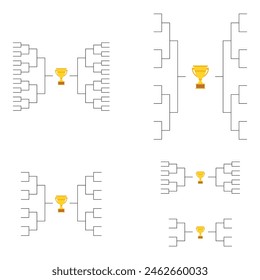 Juego de torneo deportivo de soporte, signo de evento de eliminación en blanco, Ilustración vectorial de partido de playoffs .