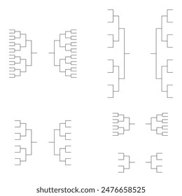 Juego de torneo deportivo de soporte, signo de evento de eliminación en blanco, Ilustración vectorial de partido de playoffs .