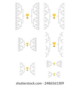 Juego de torneo deportivo de soporte, signo de evento de eliminación en blanco, Ilustración vectorial de partido de playoffs .