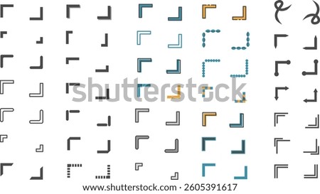 A set of brackets in various designs