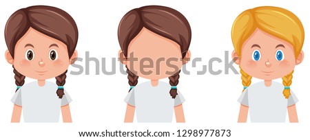 Similar – Image, Stock Photo blond braided hair with flower as hair decoration