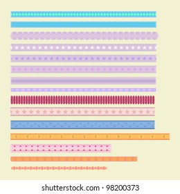 set of  braids. vector template for design