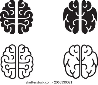 Set of brain design collection